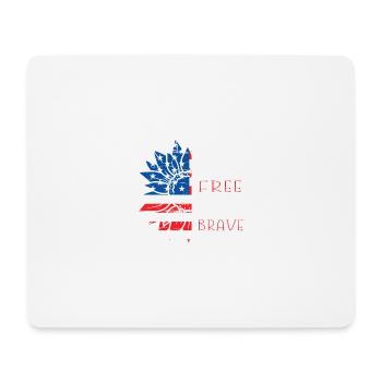 Land der Freien wegen der mutigen patriotischen Bl - Mousepad (Querformat) - Weiß - Vorne