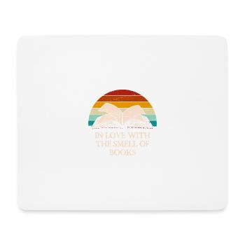 Amoureux de l’odeur des livres de livres drôles - Tapis de souris (format paysage) - blanc - Devant