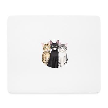 3 cute cats - Mouse Pad (horizontal) - white - Front