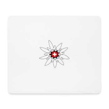 Edelweiss Schweiz Suisse Alpenblumen Flagge Swiss - Mousepad (Querformat) - Weiß - Vorne