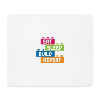 Lustiges Zitat Retro Eat Sleep Build Spielzeugzieg - Mousepad (Querformat) - Weiß - Vorne