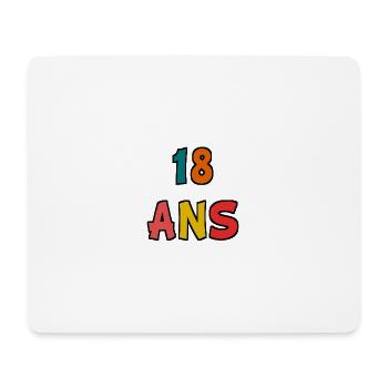 18. 18 ANS. 18e ANNIVERSAIRE. ANNIVERSAIRE 18 ANS. - Tapis de souris (format paysage) - blanc - Devant