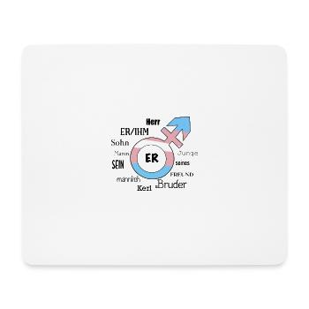 trans Mann Pronomen Deutsch - Mousepad (Querformat) - Weiß - Vorne