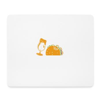 Tacos und Bier, deshalb bin ich hier mexikanischer - Mousepad (Querformat) - Weiß - Vorne