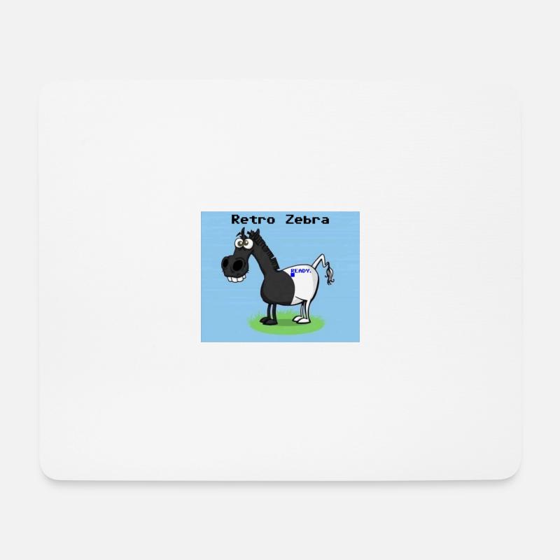 Retro Zebra - Mousepad (Querformat) - Weiß