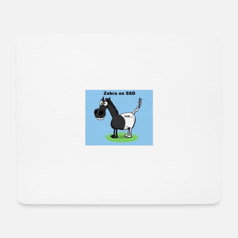 Zebra on SSD - Mousepad (Querformat) - Weiß