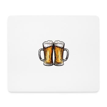 Bier Glas Anstossen Party - Mousepad (Querformat) - Weiß - Vorne