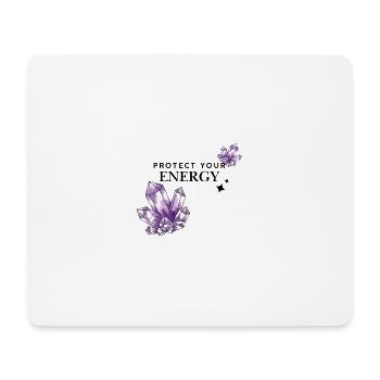 Violette Kristallcluster auf Schwarz - Mousepad (Querformat) - Weiß - Vorne