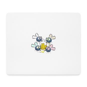 Bier und Fliegen - Mousepad (Querformat) - Weiß - Vorne