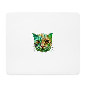 Bunte Katze - Mousepad (Querformat) - Weiß - Vorne