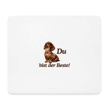 DackelLiebe: Du bist der Beste - Mousepad (Querformat) - Weiß - Vorne