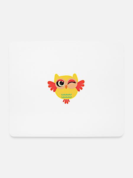 Das Zwinkern der Clea-Eule - Mousepad (Querformat) - Weiß