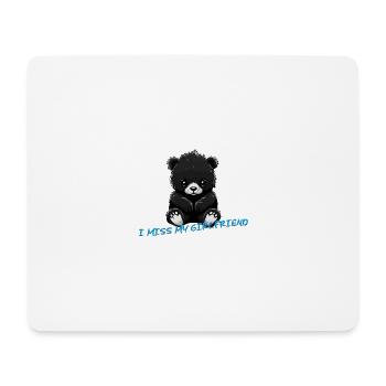 i Miss My Girlfriend sweet Teddybär Love you - Mousepad (Querformat) - Weiß - Vorne