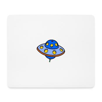 Soucoupe volante Alien - Tapis de souris (format paysage) - blanc - Devant