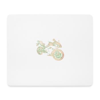 Grünes Motorrad Geschenk - Mousepad (Querformat) - Weiß - Vorne