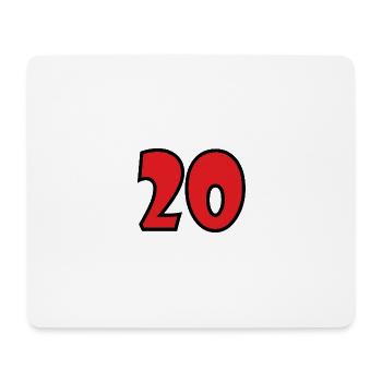 20. 20. JAHRESTAG. 20-JÄHRIGES JUBILÄUM. 20 JAHRE. - Mousepad (Querformat) - Weiß - Vorne