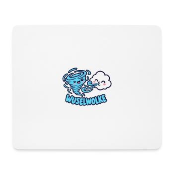 Wuselwolke – Lustiges Wind & Wolken Kinder Motiv - Mousepad (Querformat) - Weiß - Vorne