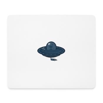 Flying Saucer and Alien - Mouse Pad (horizontal) - white - Front