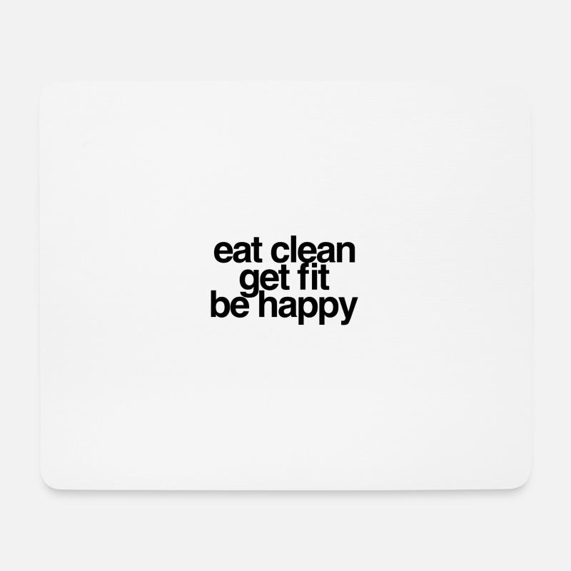 saubere Essen Fitness T-Shirt - Mousepad (Querformat) - Weiß