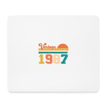 1987 Vintage tea, Bday tea. Retro style - Mouse Pad (horizontal) - white - Front