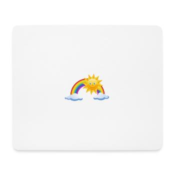 Soleil, arc en ciel et nuages - Tapis de souris (format paysage) - blanc - Devant