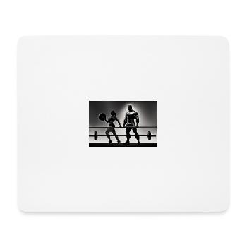 Couple Weightlifting - Mousepad (Querformat) - Weiß - Vorne