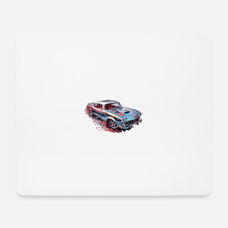 Cooles Auto mit bunten Farben - Mousepad (Querformat) - Weiß