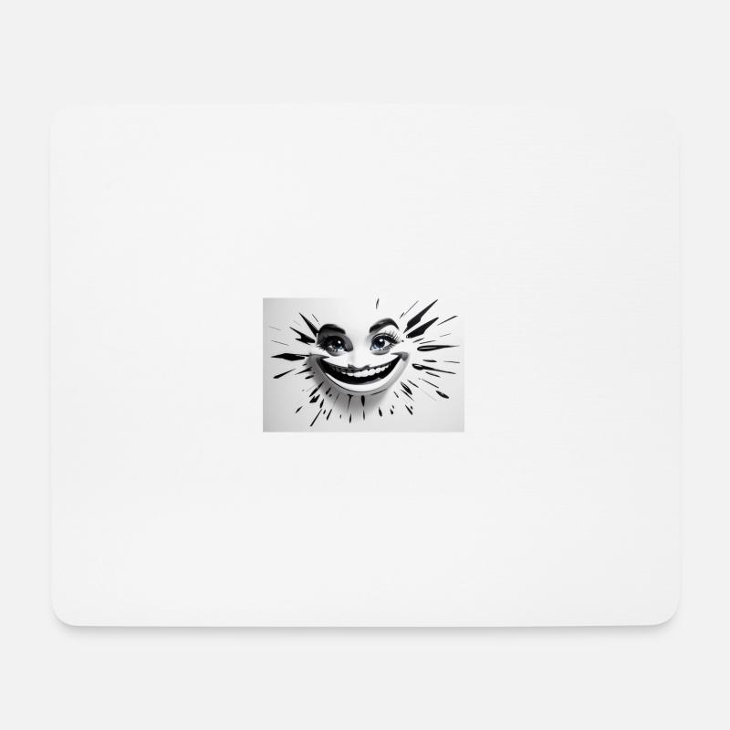 Absolute Reality crazy smile schwarz weiß - Mousepad (Querformat) - Weiß