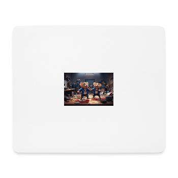 2 Rattenfreunde in unaufgeräumten Musikstudio - Mousepad (Querformat) - Weiß - Vorne