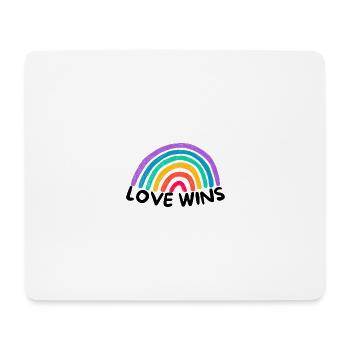 Love Graphic Love gewinnt Rainbow - Mousepad (Querformat) - Weiß - Vorne