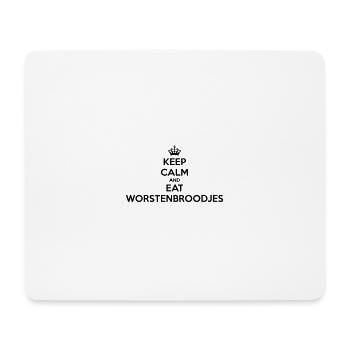 DUTCH KEEP CALM AND EAT SAUSAGE ROLLS BLACK - Mouse Pad (horizontal) - white - Front