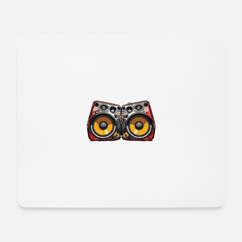 Musik Boxen Symbol Bass - Mousepad (Querformat) - Weiß