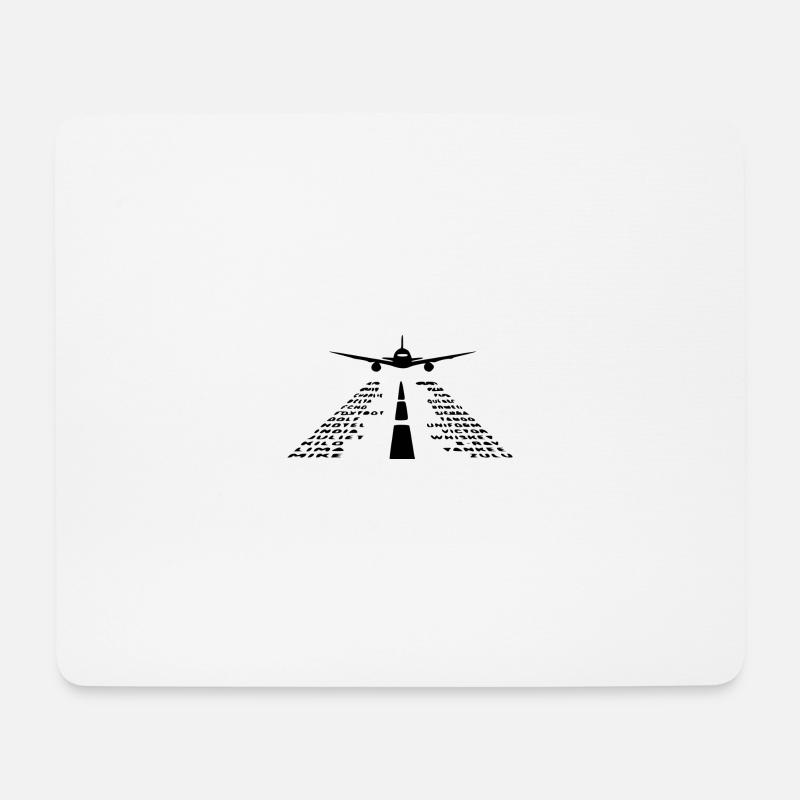 Flugzeug - Mousepad (Querformat) - Weiß