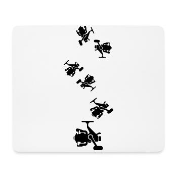 Icône du symbole du moulinet de pêche - Tapis de souris (format paysage) - blanc - Devant