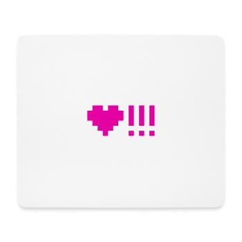 Herzen mit drei Ausrufezeichen - Mousepad (Querformat) - Weiß - Vorne