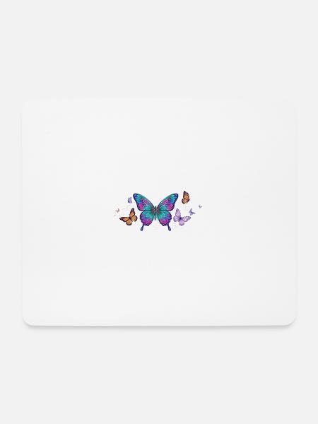 Farbenprächtiger Schmetterlingsflügel - Mousepad (Querformat) - Weiß