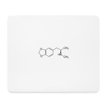 Strukturformel / Chemische Formel MDMA schwarz - Mousepad (Querformat) - Weiß - Vorne