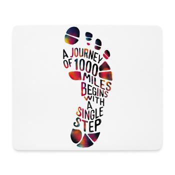 Gehen Gehen Fußabdruck Meilen Schritt Laufen Frauen - Mousepad (Querformat) - Weiß - Vorne