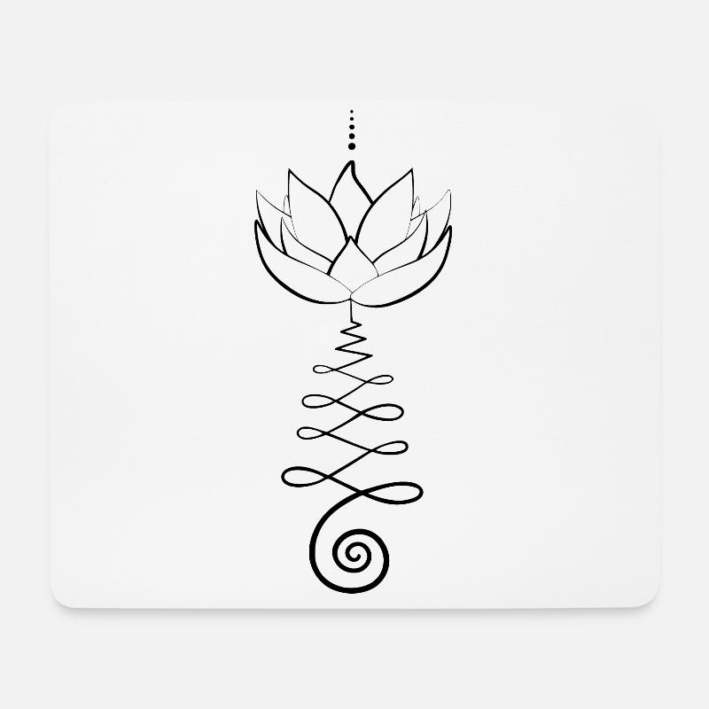 Unalome Lotus - Mousepad (Querformat) - Weiß