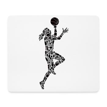 Symboles des joueurs de basket-ball Basketball féminin - Tapis de souris (format paysage) - blanc - Devant