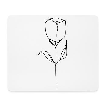 Tulpe gezeichnet - Mousepad (Querformat) - Weiß - Vorne