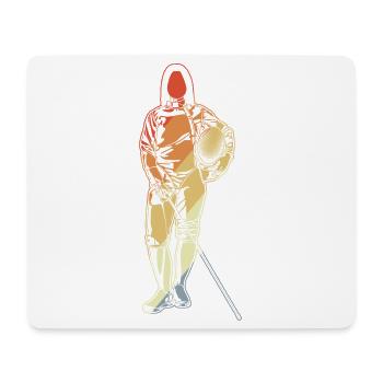 Fechten Mädchen Zeichnung - Mousepad (Querformat) - Weiß - Vorne