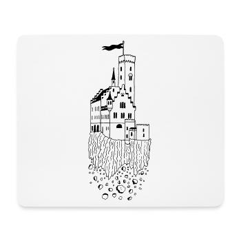 Château volant noir - Tapis de souris (format paysage) - blanc - Devant