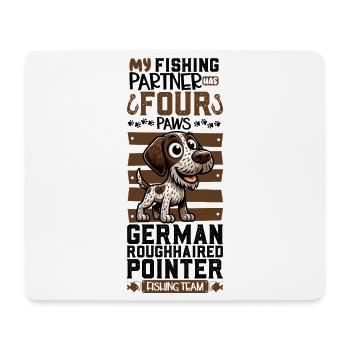 Pêche et German Shorthair - Tapis de souris (format paysage) - blanc - Devant