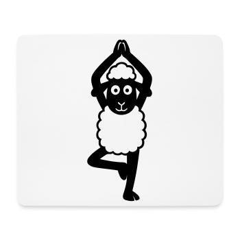 Yoga Mouton - Tapis de souris (format paysage) - blanc - Devant