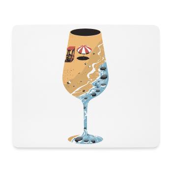 Summer beach and sea in a wine glass for - Mouse Pad (horizontal) - white - Front