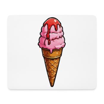 Cartoon Eiscreme Rosa Kugeln Sirup - Mouse Pad (horizontal) - white - Front