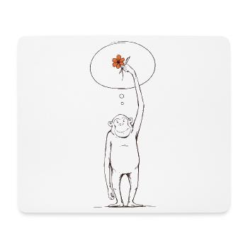 Monkey Primate Jungle Dweller Cute Jungle - Mouse Pad (horizontal) - white - Front