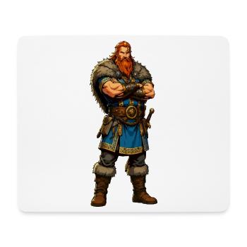 Viking warrior with fur coat - Mouse Pad (horizontal) - white - Front