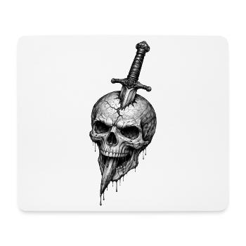 Totenkopf mit Dolch Gothic Horror-Grafik - Mousepad (Querformat) - Weiß - Vorne
